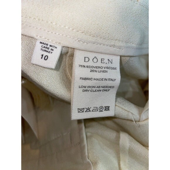 Doen Women’s Avon Linen Shorts size 10 NWT High Waist Retro Look Magnolia - Picture 9 of 10